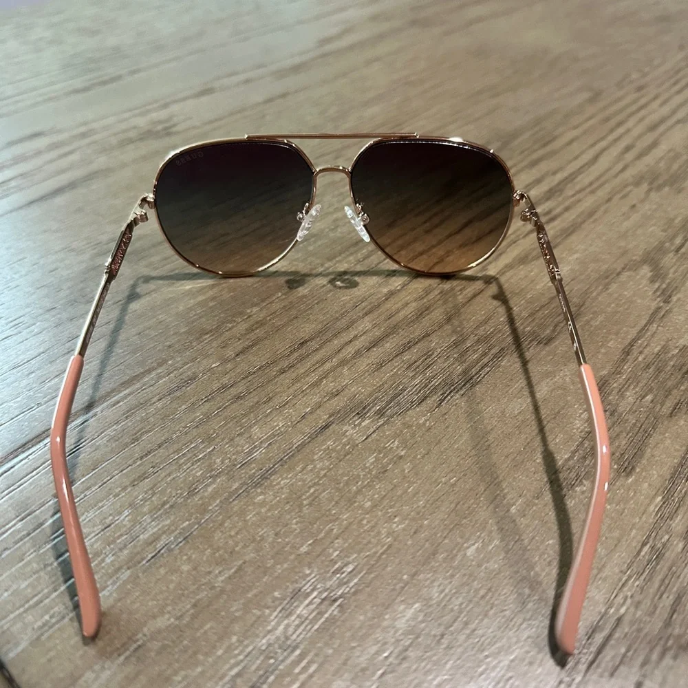 Guess Women’s Rose Gold Aviator Sunglasses - Picture 4 of 8
